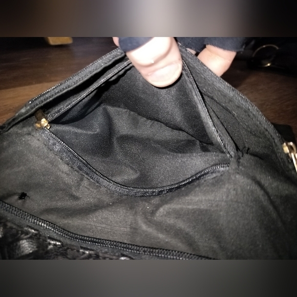 Handmade Black Clutch Purse with Silver Studs New - Picture 7 of 9